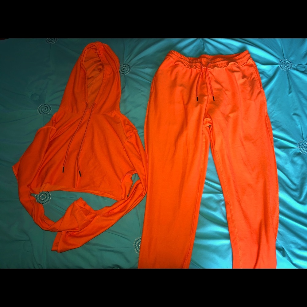 Orange Two Piece Casual Set